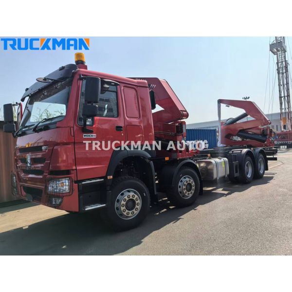 Durable 8X4 400HP SINOTRUK HOWO Container Side Loader Truck For Guyana