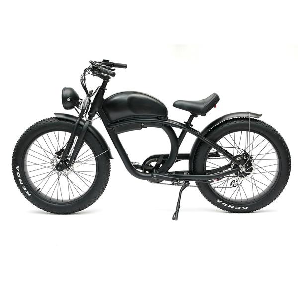 48V750w Vintage Fat Tire Motorcycle with 7 Speed Gears and 48V20A Lithium-ion Battery