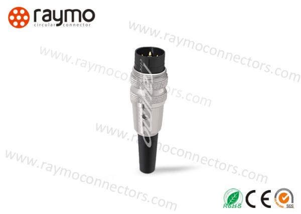 M16 680series Threaded Electrical Connector , Male Coaxial Cable DIN 12pin
