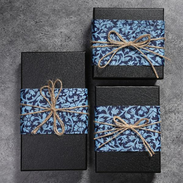 Exquisite Rectangle Large Velvet Gift Box , Blue Velvet Jewelry Box