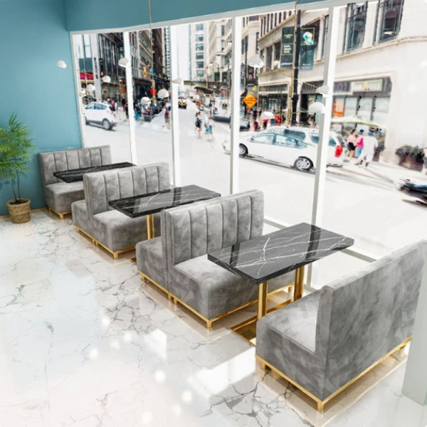 Velvet Upholstery Restaurant Chair with Stainless Steel Frame and Customizable Design Golden Leg Bar Chair