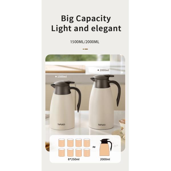 Customized Stainless Steel Vacuum Insulated Hot Water Tank Portable Coffee Pot for Adults