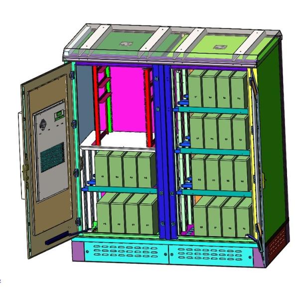 Dos gabinetes al aire libre de la batería de los compartimientos, gabinete externo de las telecomunicaciones