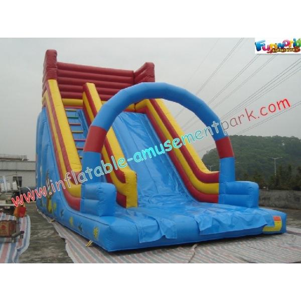 9M PVC Tarpaulin Commercial Inflatable Slide , Inflatable Bouncer Slides Games