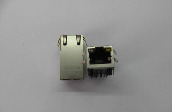 Gigabit Ethernet RJ45 Female Jack , Single Port Modular RJ45 Connectors With LEDS