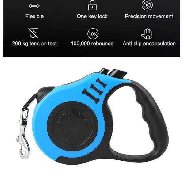 Heavy Duty Retractable Dog Lead Leash Adjustable Extendable Flexi Design 5m Length OEM/ODM