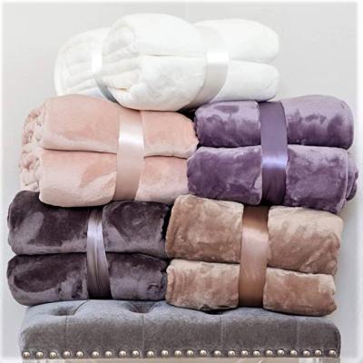66X90 350gsm Bedsure Throw Blanket , Pink Microfiber Blanket