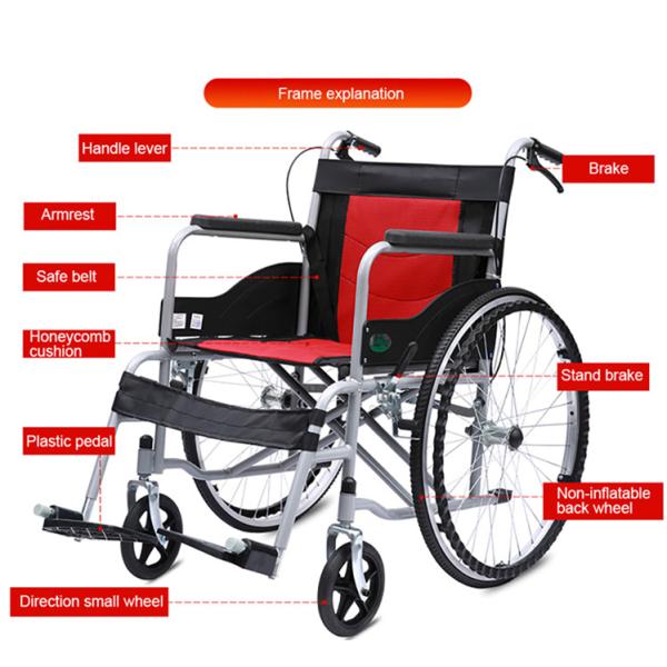 кресло-коляскы облегченного привода 15kg медицинские с двухнаправленными 4 тормозами