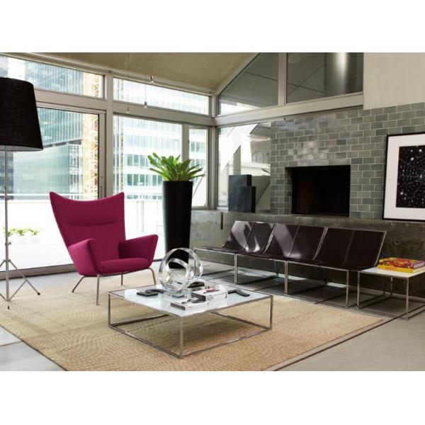 Wing chair livigroom furniture Fabric Covered Sectional hotel single Sofa with Footstool