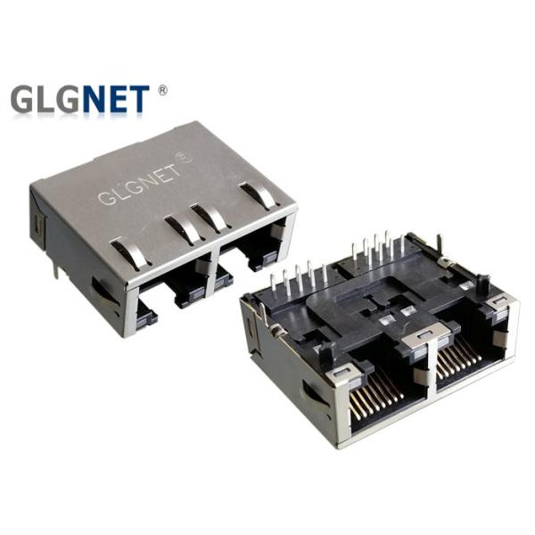 1 x 2 Ganged LAN RJ 45 Connector Side Entry Rj45 Female Jack Tab Down