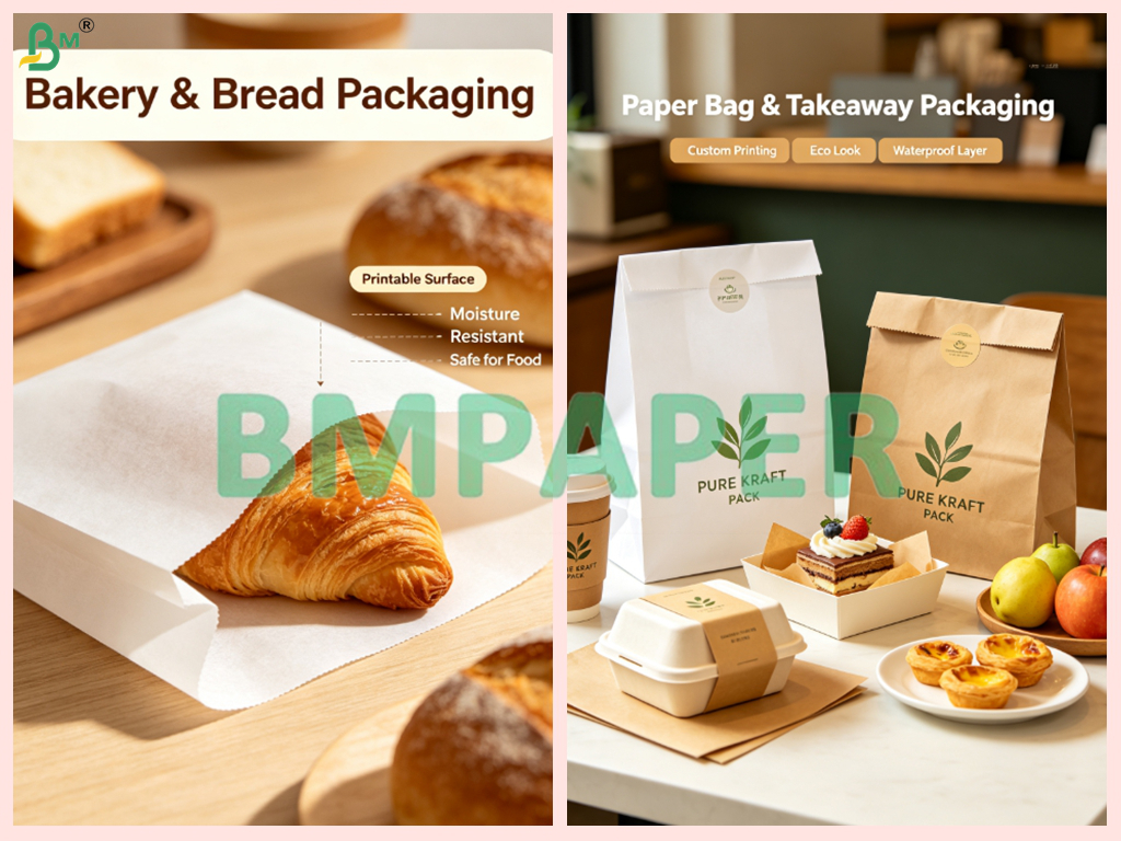 Custom Print 40g+12g Single Side PE Laminated White Kraft Paper