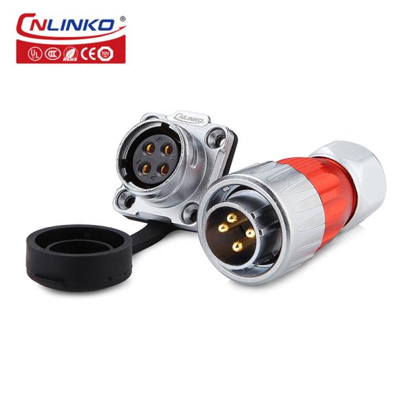Cnlinko Waterproof Power Plug 20A 4 Pin Connector for Led Lighting