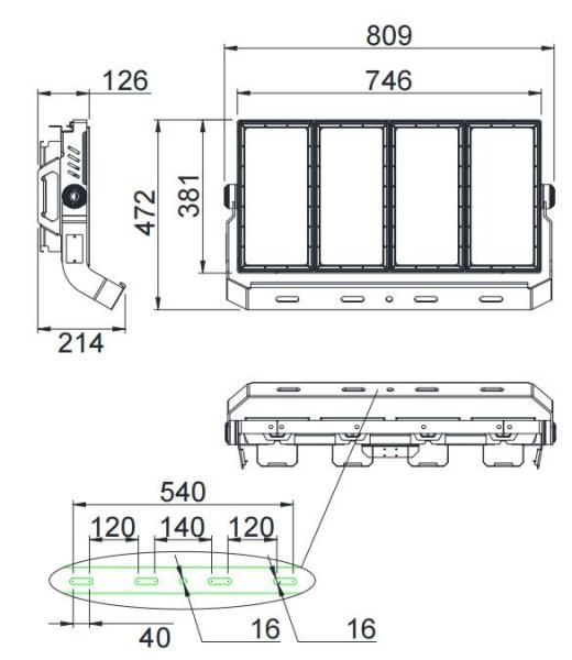 1000w Led High Mast Light Estádio Desportivo L Luz de Inundação Exterior EMC3030 20m Iluminação Externa