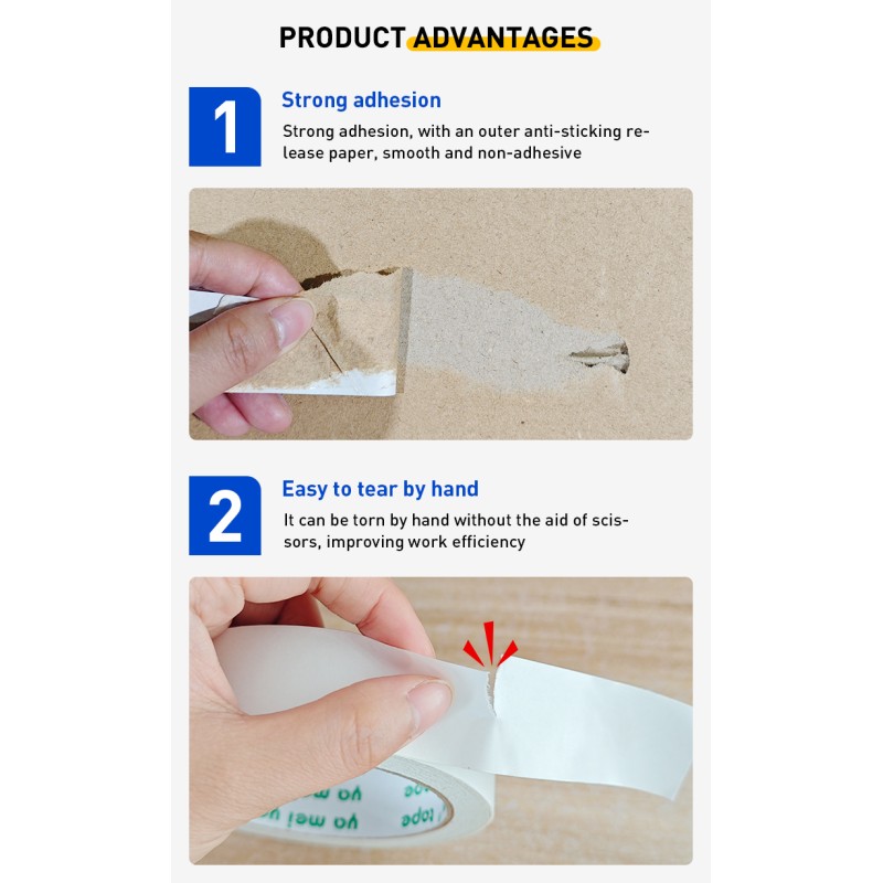 Oil Based Double Sided Paper Tape High Temperature Resistant High Bond Strength