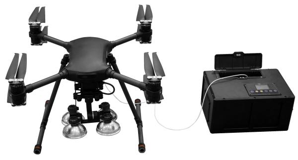 Tethered Drone Platform with   Tethered Power Supply and an Integrated Ground Power Box Continuously Flight 3Kg Payload