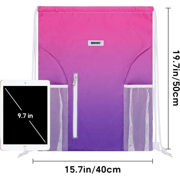 Water Resistant Drawstring Backpack Bag Sport Gym Sackpack With Mesh Pockets