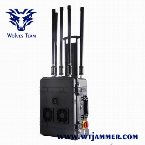 UHF VHF GPS WIFI Cell phone Jammer Portable Bomb Gas Station Oil Depot High power waterproof Blaster Shelter