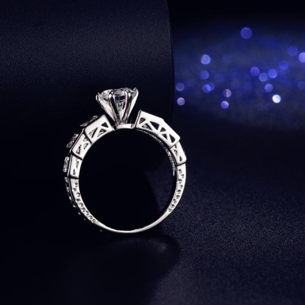 CZ with Big Round Zircon Ring Elegant Women Wedding Rings High Quality Delicate Gift Ring Fashion AAA CZ RIng Jewelry