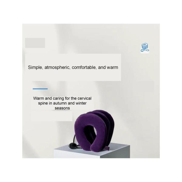 Portable Full Velvet Adjustable Neck Collar Pillow Brace for Neck Cervical Traction