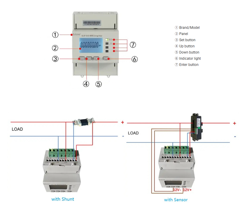 Acrel DJSF1352-RN Suitable For PV Charging Pile /Din Rail/ White