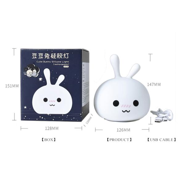 DC5V Bunny Rabbit Night Light ABS Silicone USB Style Pat Control