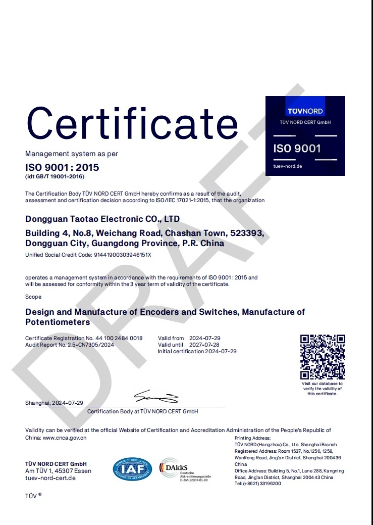 Dongguan Taotao Electronics Co., Ltd. Сертификации