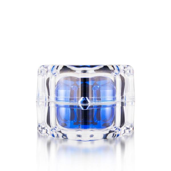 1 Oz 2 Oz Double Wall Square Acrylic Cream Jar , Empty Face Cream Jars Cosmetic Packaging