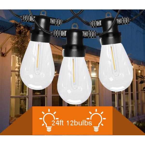 15M 48FT 15pcs S14 Outdoor Waterproof Lamp String Head Festival Decoration Outdoor Waterproof Lamp String