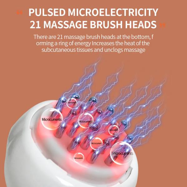 Home Electric Microcurrent EMS Massage Device Handheld Anti Cellulite Meridian Massage Brush
