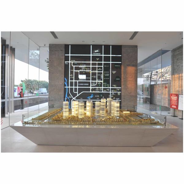 1:100 Real Estate Scale Model Residential With Illuminated Green Spaces Sports Facilities