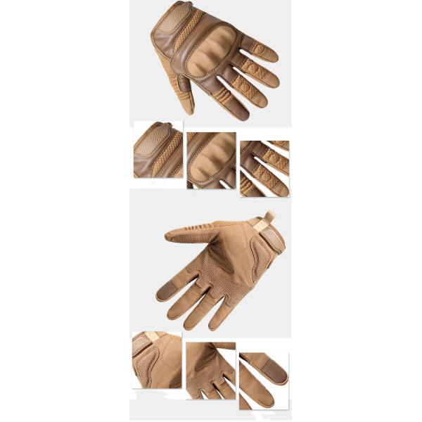 One Finger Military Tactical Leather Motorcycle Gloves Nylon For Outdoor Climbing