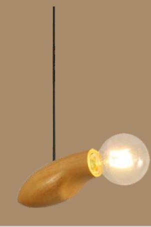 Professional Pendant Light Bulb Socket E26 / E27 Ip20  Wooden Material