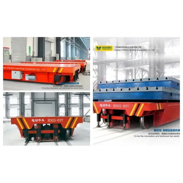 1-300ton Four Wheel Steering Trackless Motorized Transfer Cart