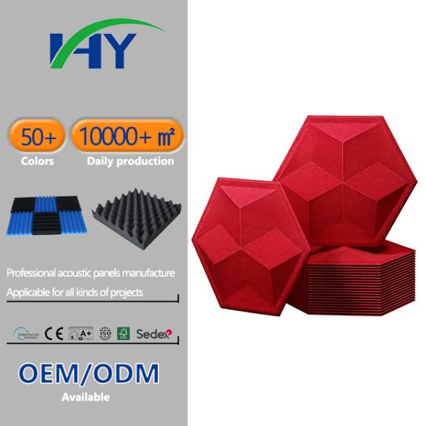 25*30cm Red PET Acoustic Foam For Music Studio Live House Decoration
