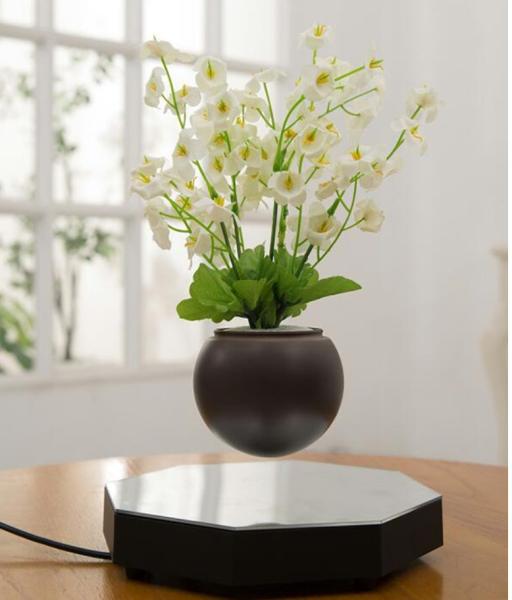 new hexagon magnetic floating levitation bottom air bonsai plant pot tree planters