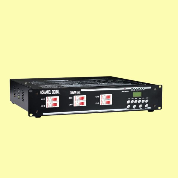 Mini 6-Channel LED Dimmer Light Control System with DMX 3000KW Max Load & 12 Chase Programs