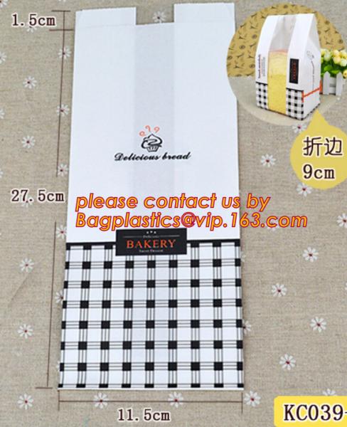 Custom bread food paper bags with your own logo,Factory Supplier Eco-friendly Kraft Paper Bread Packaging Bag