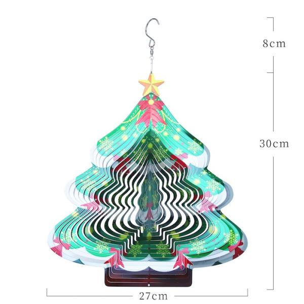 Carrilhões de vento de gerencio da árvore de Natal do girador 3D do vento do metal da largura 27cm