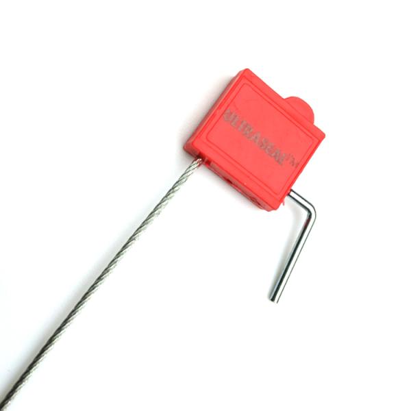 2.0mm Double Lock Security Cable Seal With Markable Area 23.5*17 mm Tamper Proof Cable Lock