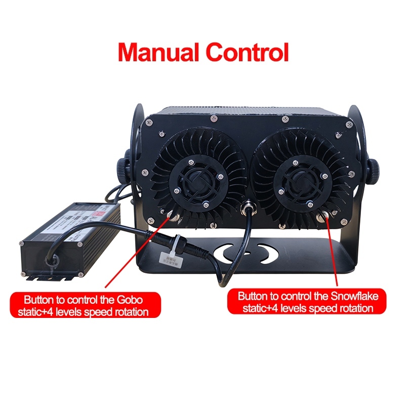 60W LED Outdoor 2in1 Christmas Gobo Projector Snowflake Pattern Light