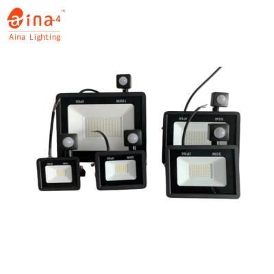 Sensor de corpo Luz de inundação LED Sensor de inundação de garagem de jardim 10w Luz de inundação à prova d'água exterior