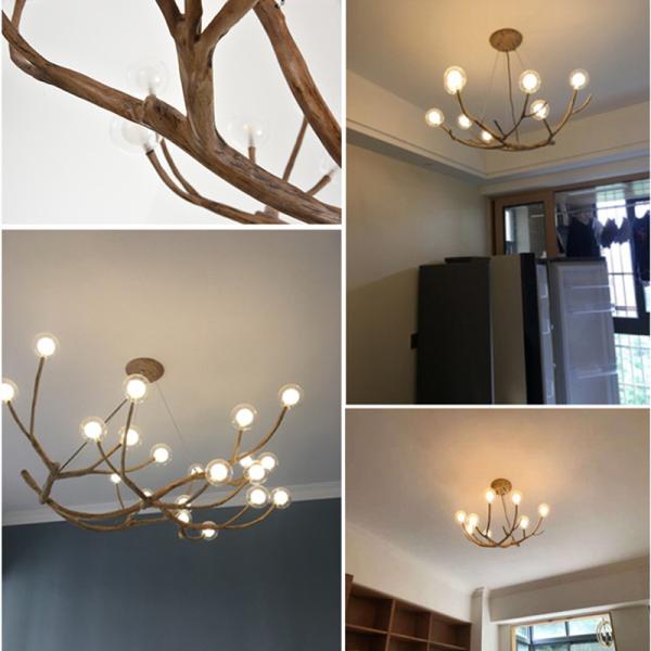 Living room Bedroom Wooden Tree Branch decorative lustre pendant home Chandelier lighting( WH-CI-107)