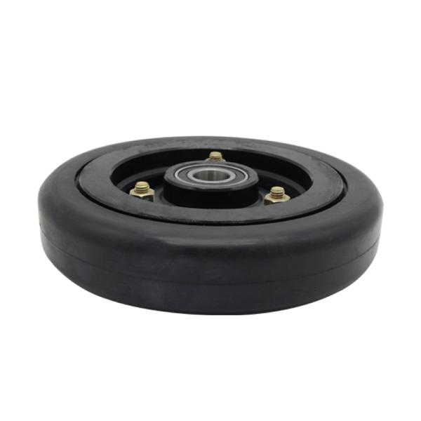 Zoomlion/Sany-Compatible Black Travel Wheel Assembly – Fits Sanitation Truck Suction Nozzles, Sweeper Trucks, Street Sweepers & Suction Nozzle Rubber Wheel Hubs