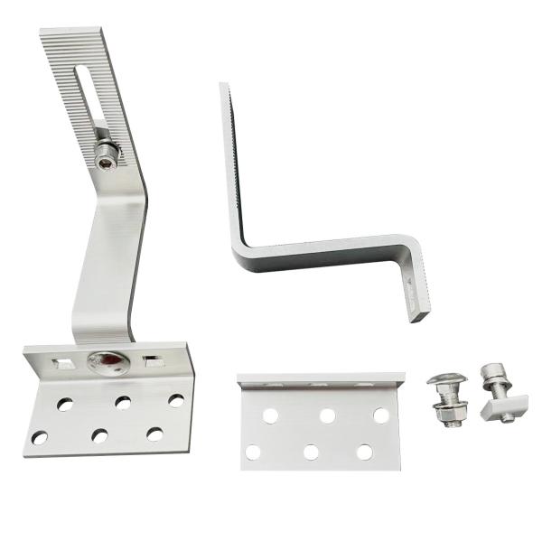 Metal Roof Solar Panel Mount Bracket Natural Aluminum Roof Hook for Wind Load 60m/s