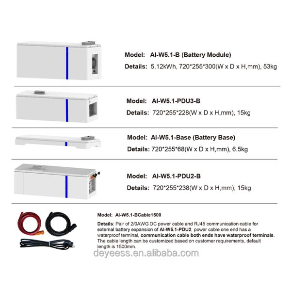 Deye AI-W5.1-B-ESS 2024 Home Energy Power Storage Lifepo4 Lithium Ion Battery for Solar New Listing