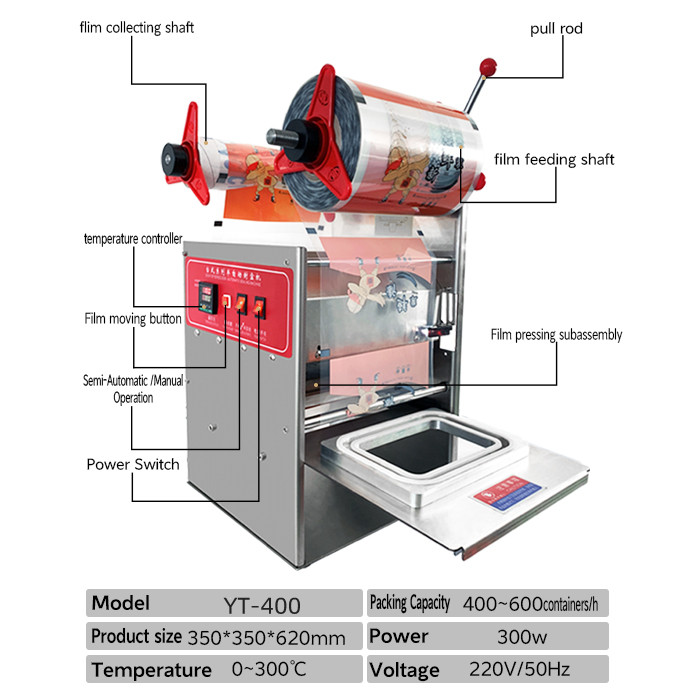 Ручная машина 300W запечатывания подноса Handpress Semi автоматическая