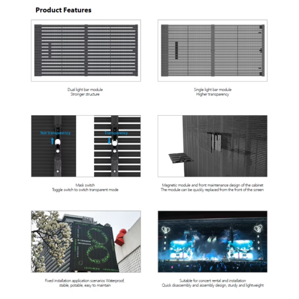 Outdoor Transparent Events Led Screen P3.91 Panel Indoor Video Wall For Glass Window Digital Signage Displays