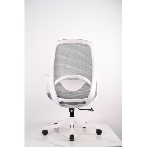 Staff Meeting Ergonomic Mesh Office Chair with Low Back White Frame
