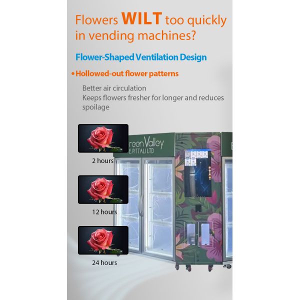 Two in One Combo Locker Flower Vending Machine with Big Touch Screen and Card reader