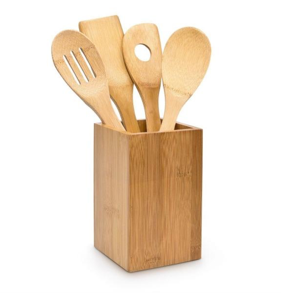 organic bamboo utensil holder kitchen utensil holder for high quality and competitive price
